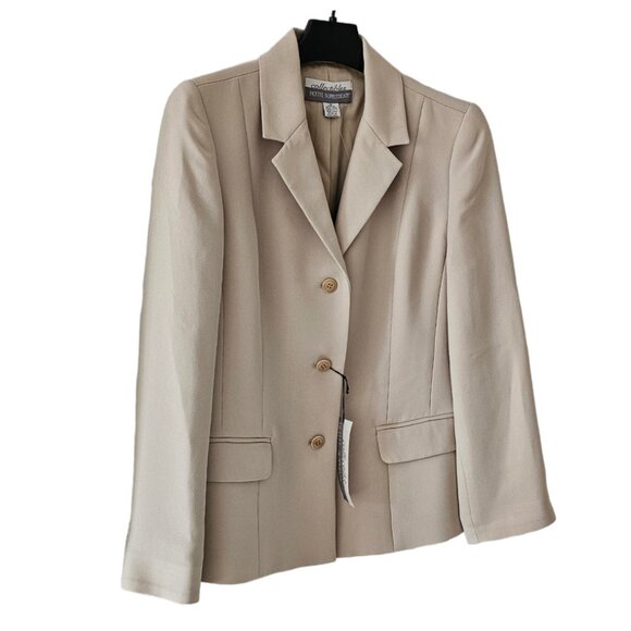 Petite Sophisticate Vintage Single-Breasted Blazer | NWT | 10P | Bone/Cream - Picture 3 of 16